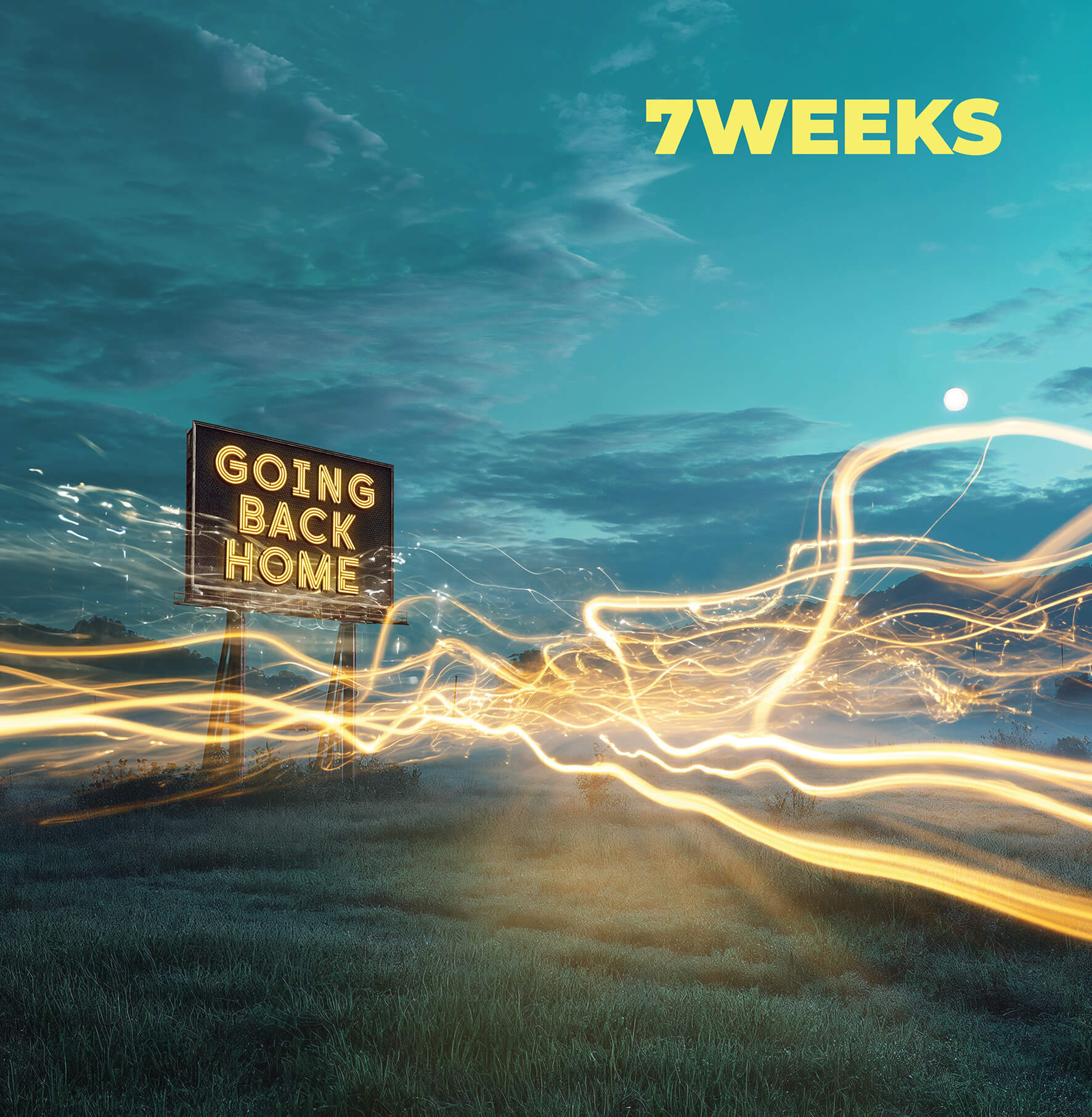 Pochette de l'EP Going Back Home du groupe 7 Weeks, réalisée par Gilles Estines